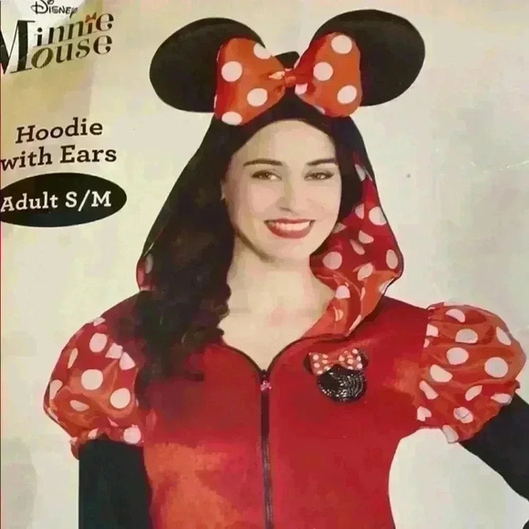 Disney Other - New Minnie Mouse Hoodie with ears size small/medium costume